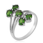Natürlicher Chromdiopsid Bypass-Ring 925 Silber platiniert  ca. 1,90 ct image number 2
