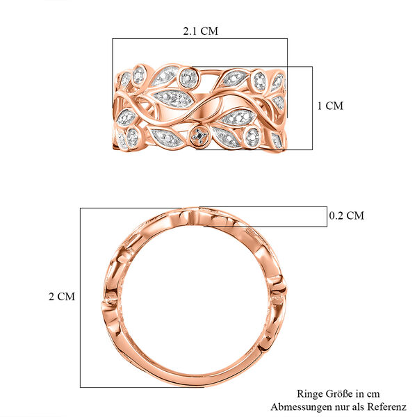 ALLORO rosévergoldeter Silberring mit Diamantakzenten image number 7