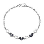 D'Joy Diffundierter blauer Saphir Armband ca. 19 cm 925 Silber rhodiniert ca. 1,49 ct.