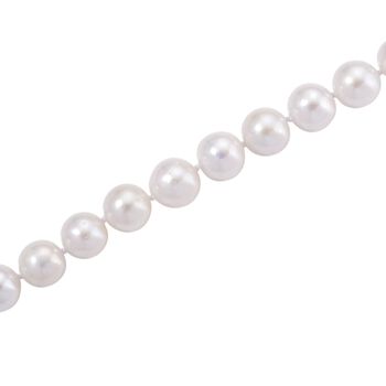 Wei&szlig;e Edison Perle (9-11 mm) Halskette, ca. 45 cm + 5 cm extender, 925 Silber rhodiniert