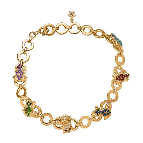 GP Italian Garden Kollektion - AA Neon Apatit und Multi-Edelstein-Armband, 19 cm - 1,58 ct.