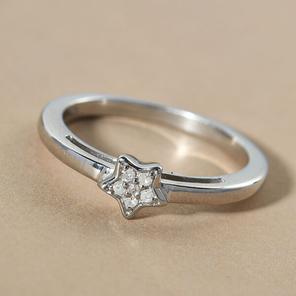 Diamant Ring 925 Silber Platin-&Uuml;berzug image number 2