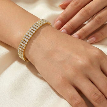 Wei&szlig;er Zirkonia Armband ca. 19 cm Nickelfreies Messing Standard 4.00 ct