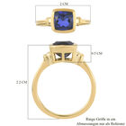 Tansanit-Farbe Quarz Solitär Ring 925 Silber vergoldet image number 6