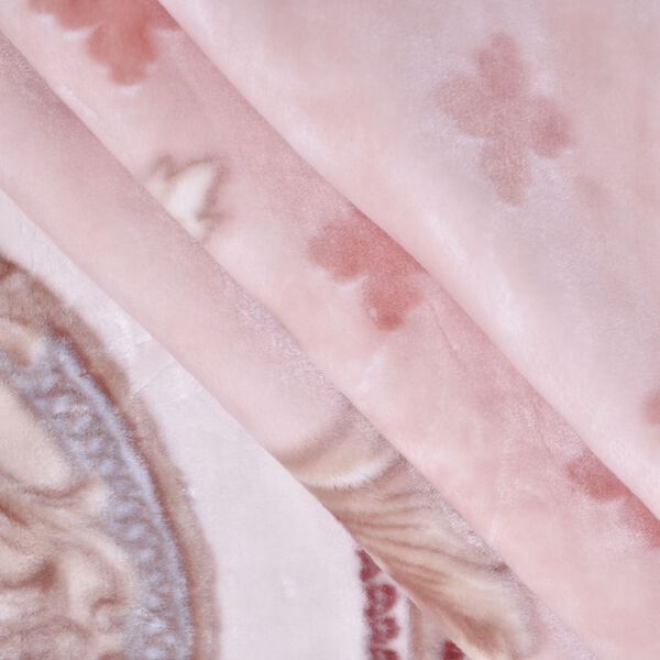 Wolkenweiche Decke mit floralem Muster, beige image number 5