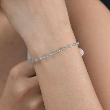 Blau Topas Armband ca. 19 cm, ca. 6.00 ct