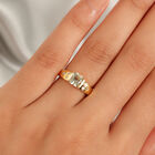 Prasiolith und Zirkon Ring 925 Silber Gelbgold Vermeil  ca. 1,18 ct image number 2