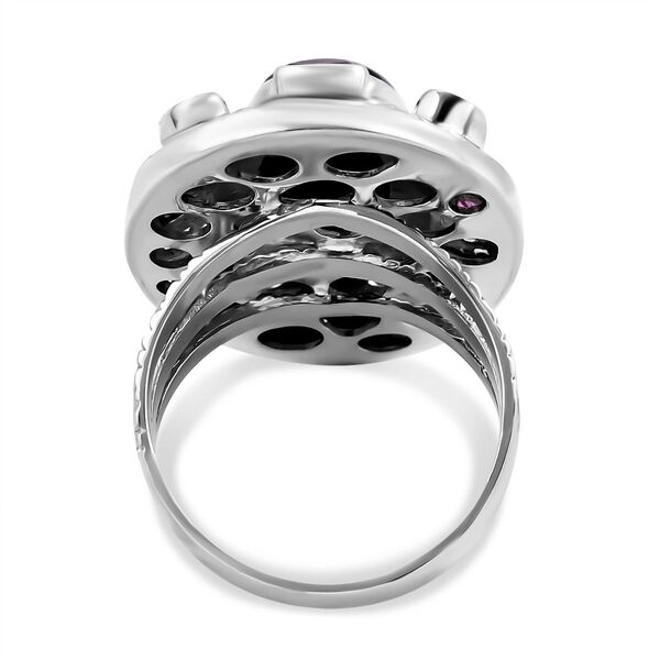 Royal Bali - Labradorit, Ilakaka Rosa Saphir (Fissure gefüllt) Ring, 925 Silber, (Größe 16.00), ca. 11.40 ct image number 4