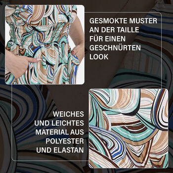 Jumpsuit mit gesmokter Taille und Flatter&auml;rmel, 70's