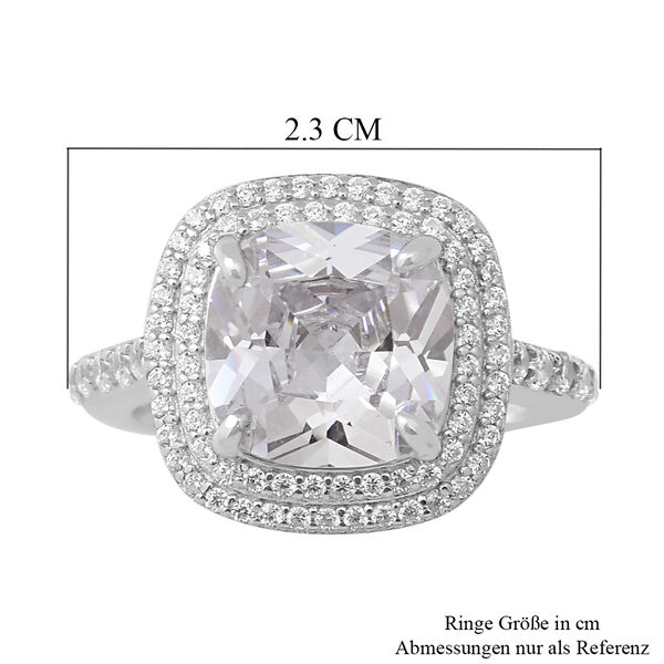 LUSTRO STELLA - wei&szlig;er Zirkonia-Ring - 9,47 ct. image number 6