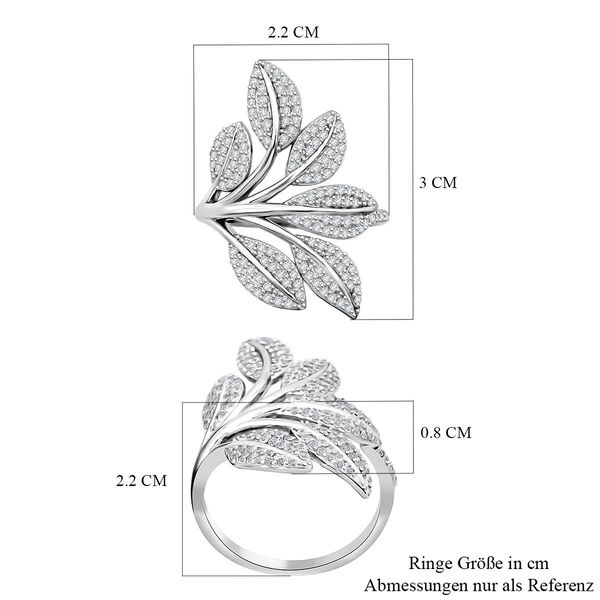 LUSTRO STELLA -  Wei&szlig;er Zirkonia Ring, 925 Silber rhodiniert (Gr&ouml;&szlig;e 19.00) image number 5
