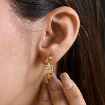 GP - Kanchanaburi Blauer Saphir Ohrringe 925 Silber 750 Gelb Vergoldet