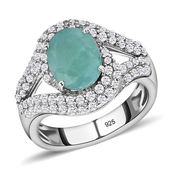 AA Grandidierit und Zirkon Halo Ring in Silber image number 4