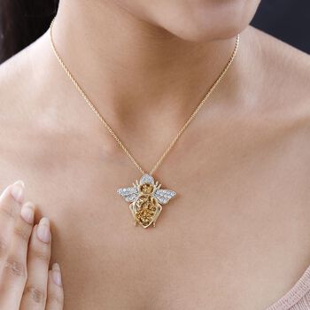 GP Italian Garden Kollektion- AA Citrin, Zirkon und Saphir-Anh&auml;nger mit 50cm Kette - 4,17 ct.