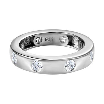 Moissanit Ring, 925 Silber platiniert (Gr&ouml;&szlig;e 17.00) ca. 0.85 ct
