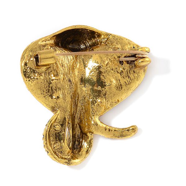 Neongrüner Kristall, Kristall Brosche Antikes Gold image number 4