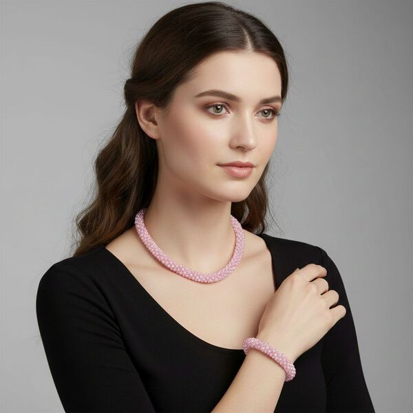 Rosa Kristall Schmuckset image number 3