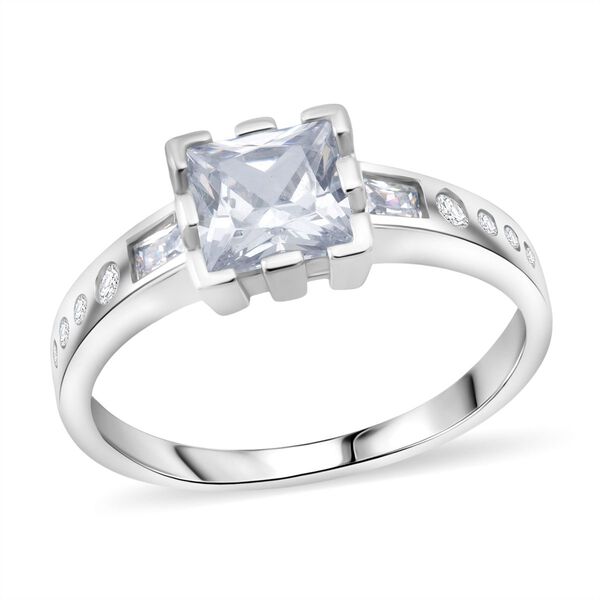 Lustro Stella wei&szlig;er Zirkonia Ring, 925 Silber rhodiniert image number 3