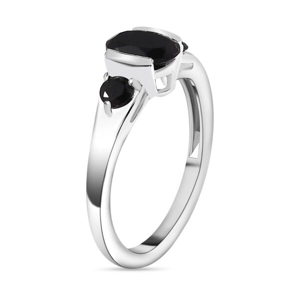 Schwarzer Spinell Ring, 925 Silber, (Gr&ouml;&szlig;e 20.00), ca. 1.17 ct image number 5