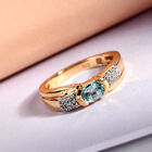 Kambodschanischer blauer Zirkon Ring 925 Silber vergoldet  ca. 0,86 ct image number 1