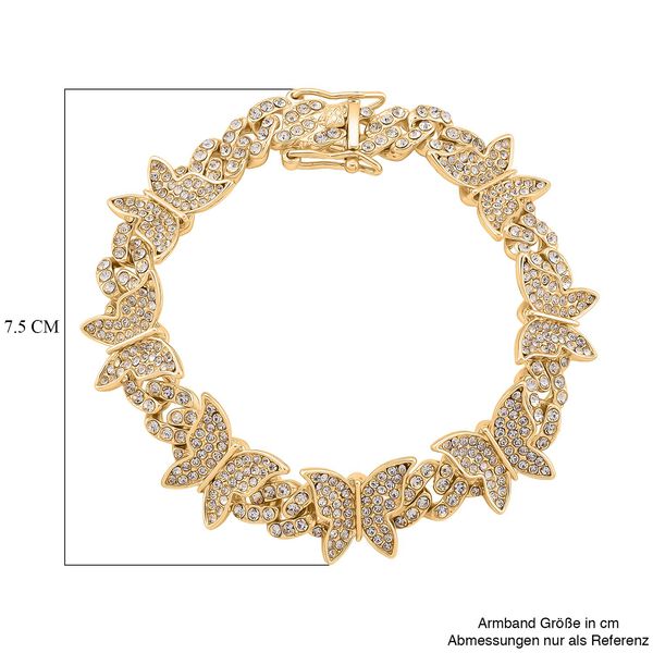 Weißer Kristall Armband ca. 19 cm Std Gelb image number 4