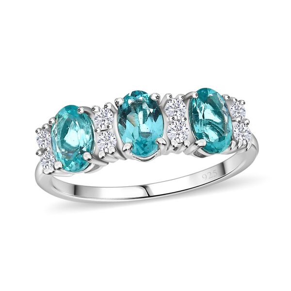 AA Lagunen Apatit und Moissanit Ring - 1,52 ct. image number 4