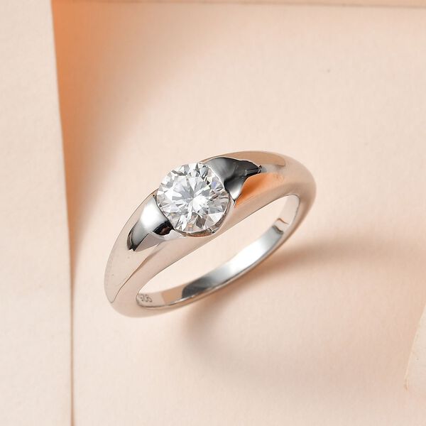 Moissanit Solitär Ring in platiniertem Silber - 0,76 ct. image number 16