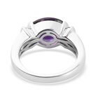 AAA Marokkanischer Amethyst und Zirkon Ring 925 Silber Platin-Überzug image number 4