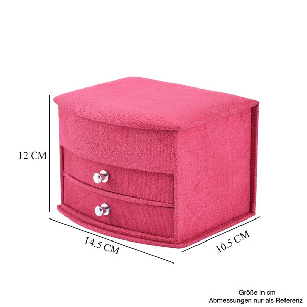 Samt-Schmuckk&auml;stchen mit Spiegel und 2 herausnehmbaren Schubladen, 14.5x12x10.5cm, Rosa image number 7