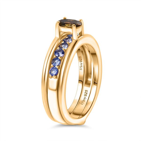 D'Joy 2er-Set nat&uuml;rliche goldene Tansanit und Tansanit Ringe - 1 ct. image number 6