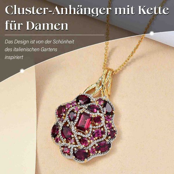 GP Italian Garden Kollektion- Rhodolith Granat und Kanchanaburi blauer Saphir-Anhänger mit 45cm Kette - 8,07 ct. image number 2