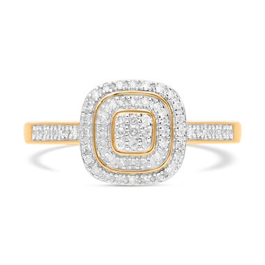 Weißer Diamant Ring, 925 Silber Gelbgold Vermeil, (Größe 20.00) ca. 0.25 ct