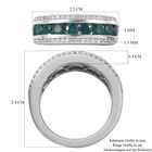 Blaugrüner Grandidierit und Zirkon Ring 925 Silber Platin-Überzug image number 3