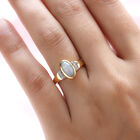 Natürlicher, äthiopischer Opal und weißer Zirkon-Ring, 925 Silber vergoldet  ca. 0,91 ct image number 2