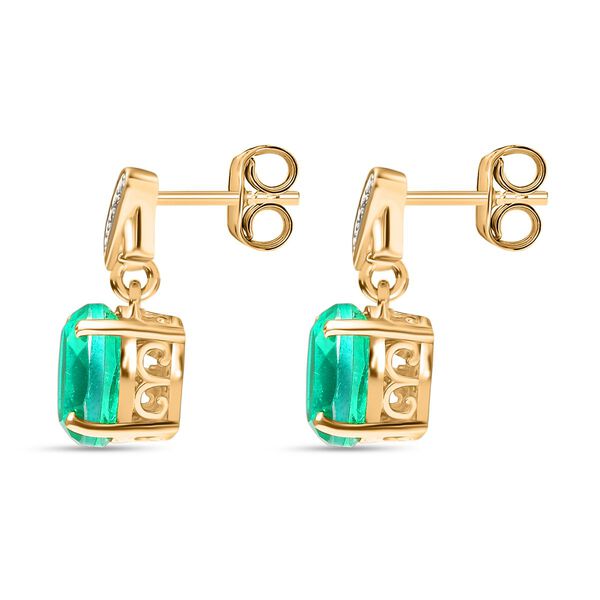 D'Joy Smaragd Triplett Quarz und weiße Zirkon Ohrringe - 2,89 ct. image number 4