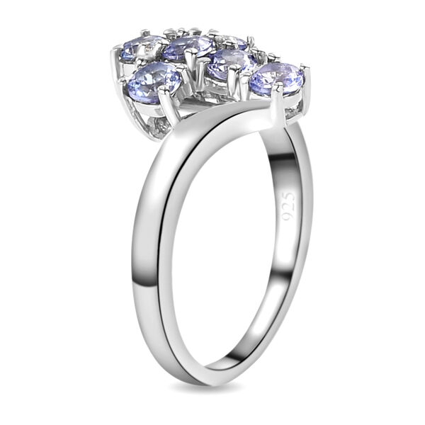 Tansanit Kreuz-Ring, 925 Silber platiniert  ca. 0,77 ct image number 5