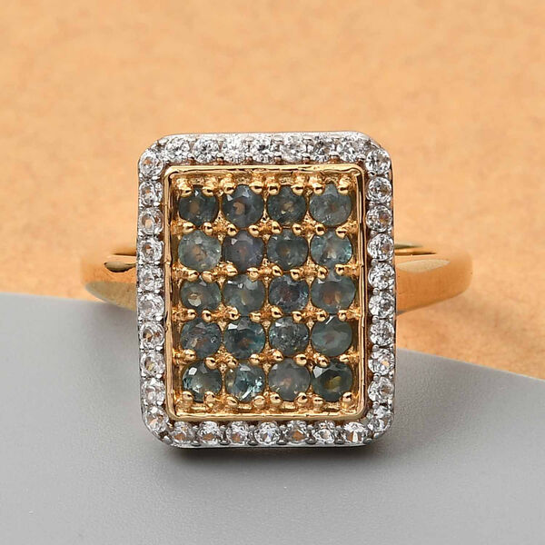 Alexandrit und Zirkon-Ring, 925 Silber Gelbgold Vermeil  ca. 1,39 ct image number 8