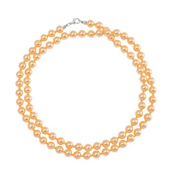 Goldene Muschelkernperlen Halskette, 100 cm