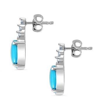 AA Sleeping Beauty T&uuml;rkis und Diamant Ohrringe - 1,25 ct.