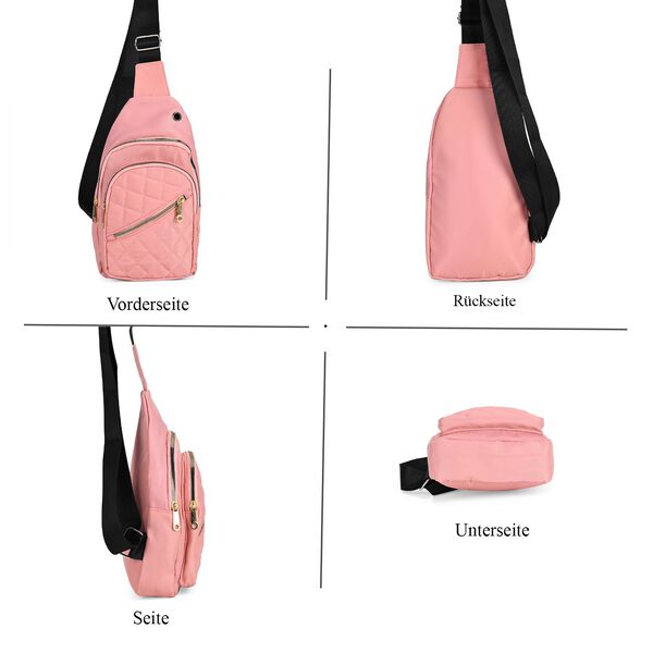 Stepp-Slingtasche mit RFID-Schutz und Kopfh&ouml;rer&ouml;ffnung, Gr&ouml;&szlig;e: 17x7,5x30cm, Lachsfarben image number 6