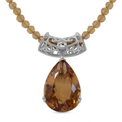 Citrin Schmuckset 925 Silber rhodiniert ca. 61,20 ct.