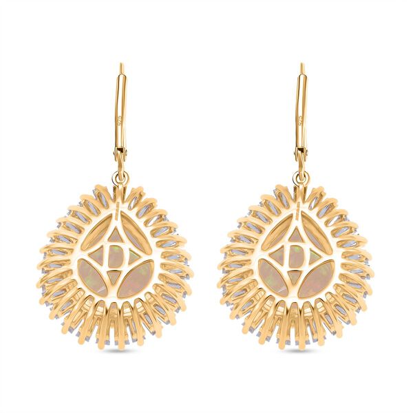 D'Joy AAA natürliche, äthiopische Welo Opal und Moissanit Ohrringe - 5,64 ct. image number 4