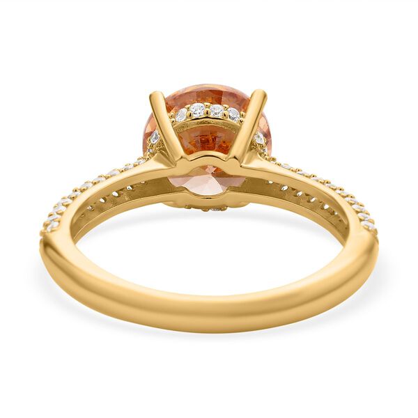 Champagner und wei&szlig;er Zirkonia Ring, Messing (Gr&ouml;&szlig;e 16.00) ca. 6.55 ct image number 6