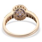 AA Tansanit und Diamant Halo Ring 375 Gelbgold image number 4