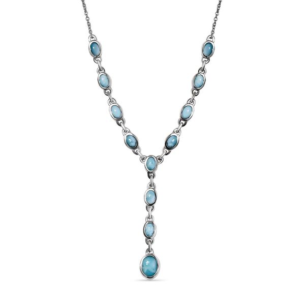 Larimar Collier, ca. 45 cm, 925 Silber platiniert ca. 7.24 ct image number 0
