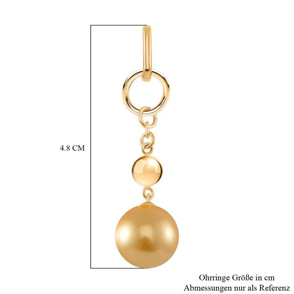 Goldene Muschelkernperle Ohrringe 925 Silber vergoldet image number 4