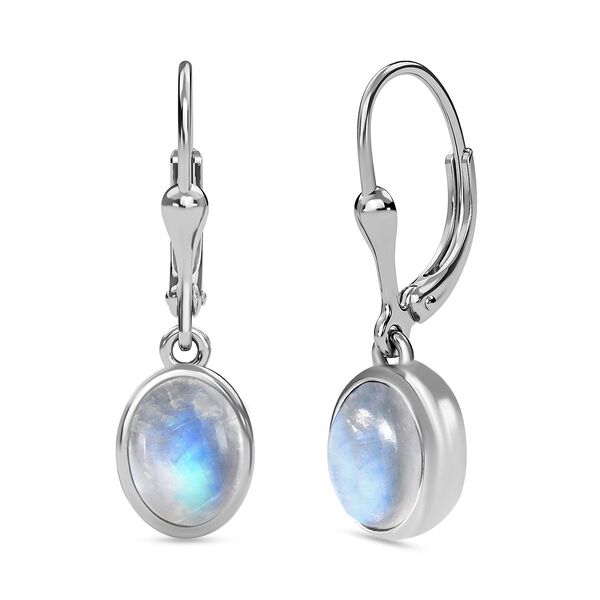 Premium Regenbogen Mondstein Ohrringe - 3,89 ct.