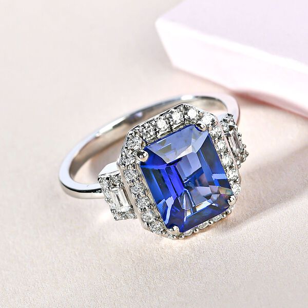 RHAPSODY AAAA Tansanit und VS EF Diamant-Ring in 950 Platin - 4,04 ct. image number 2