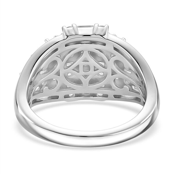 Moissanit Ring 925 Silber rhodiniert (Größe 19.00) ca. 1,33 ct image number 5