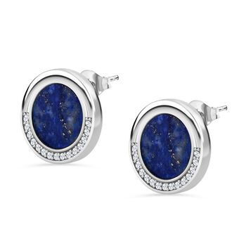 LUSTRO STELLA Lapislazuli und Zirkonia Ohrringe - 5,27 ct.